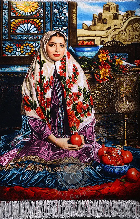 Persian girl Handwoven carpet