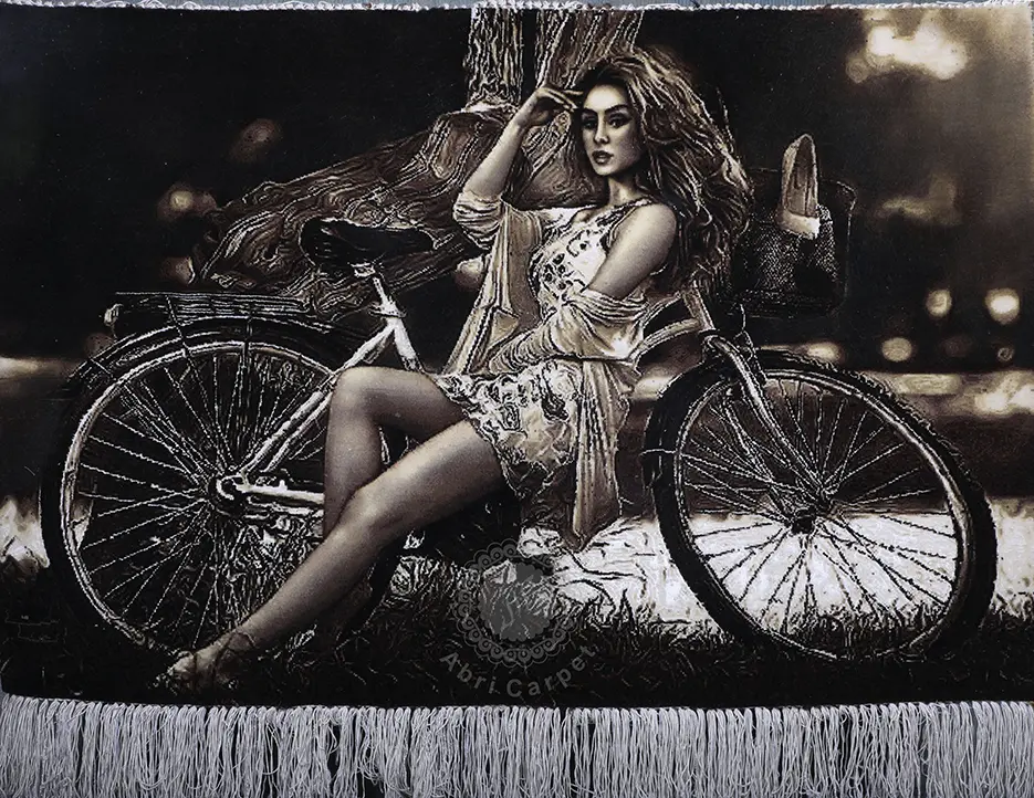 ابری کارپت طرح دختر با دوچرخه