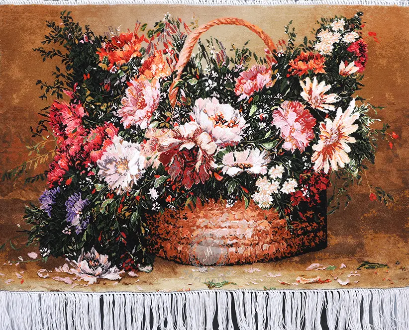 Flower in the basket Handwoven carpet