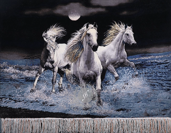 Horses in the sea Handwoven carpet
