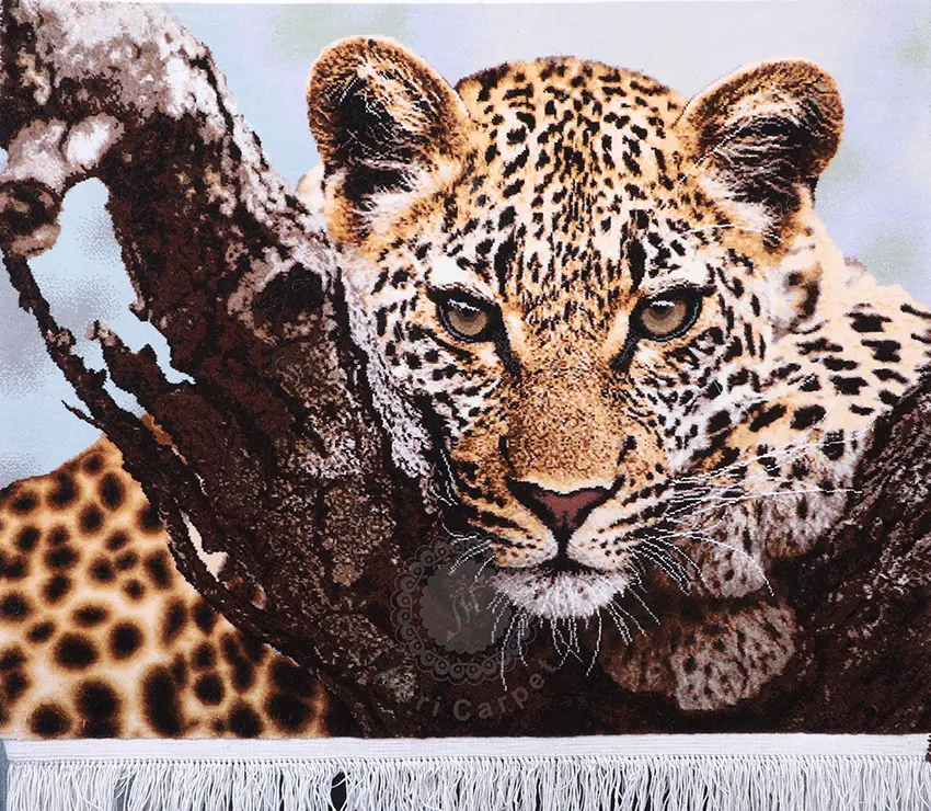 Leopard Handwoven carpet