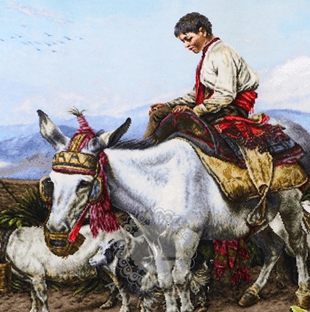 The Vega of Granada Returning from Pastures (nomads) Handwoven carpet