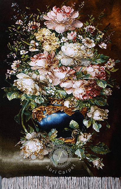 Flower in the blue vase Handwoven carpet
