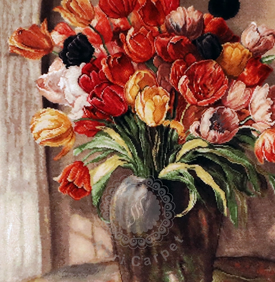 Tulip in the vase Handwoven carpet
