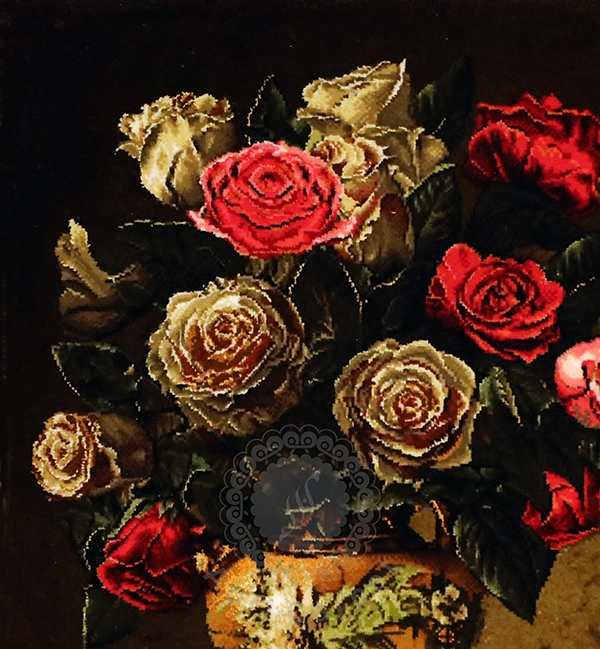 Rose in the vase Handwoven carpet