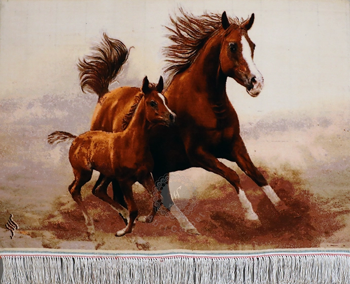 Horses Handwoven carpet
