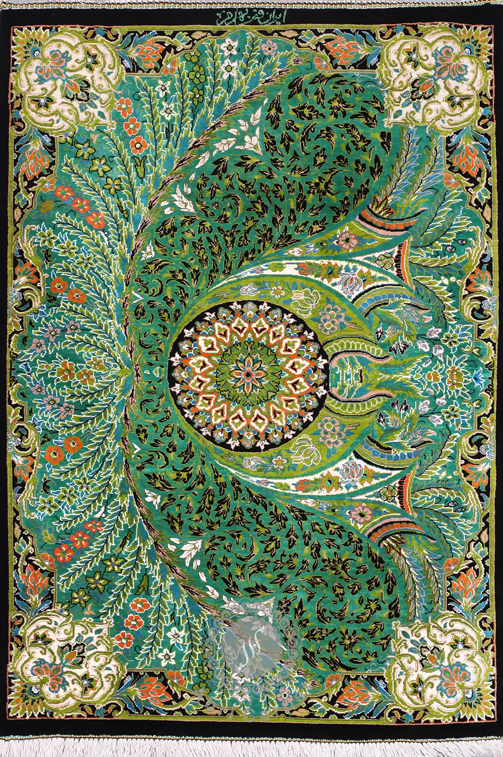 Special Peacock tail design Handwoven carpet